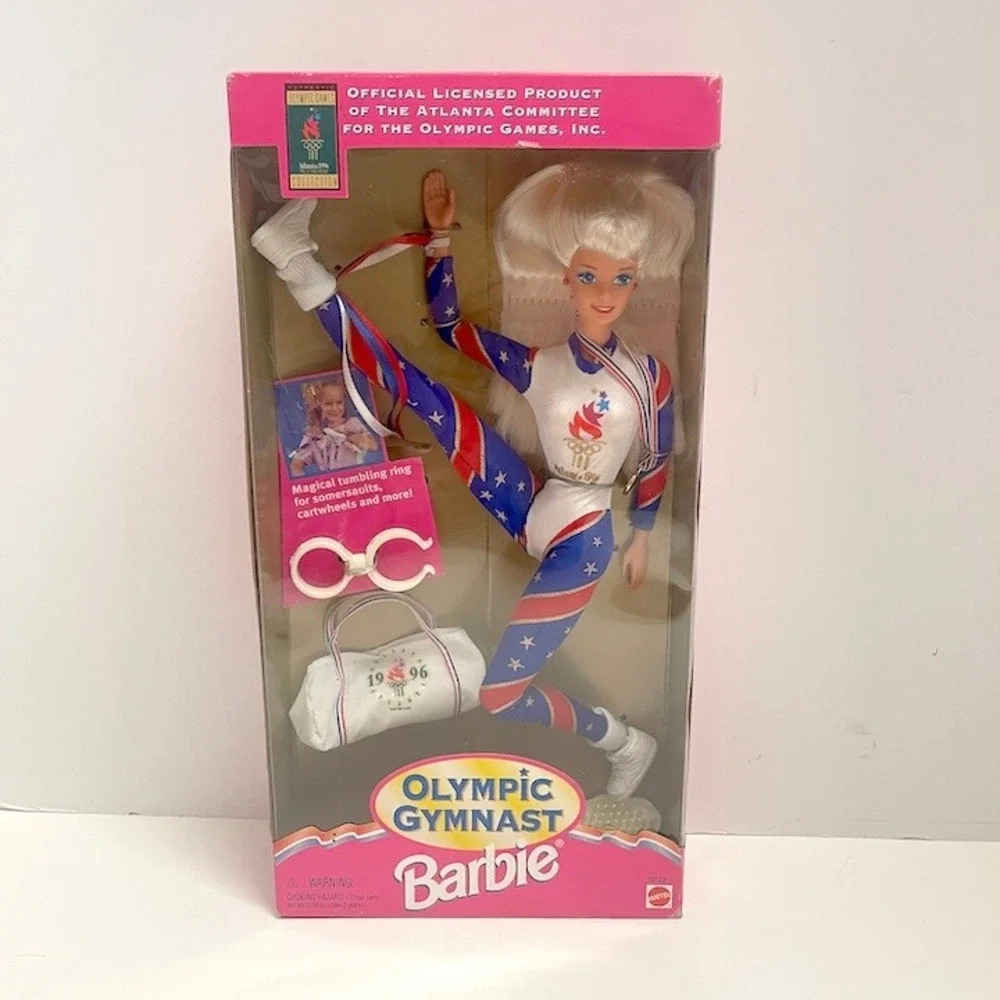 1995 Olympic Gymnast Barbie Doll Licensed Atlanta Olympic Games Blonde Hair‎